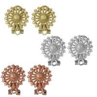 Brass Earring Stud Component, plated, with loop 0.75mm Approx 2mm 