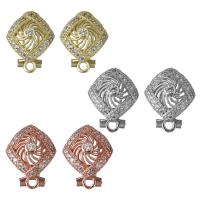 Brass Earring Stud Component, plated, with loop & micro pave cubic zirconia 0.75mm Approx 2mm 