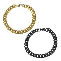 Stainless Steel Chain Bracelets, plated, fashion jewelry & Unisex & curb chain 9mm Approx 8.5 Inch 