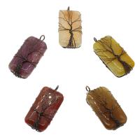 Mixed Agate Pendants, with Brass, antique copper color plated, random style Approx 5mm 