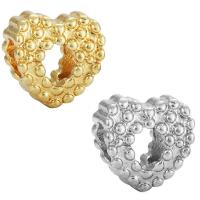 Zinc Alloy European Beads, Heart, plated, hollow 10-15mm Approx 4-4.5mm 