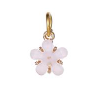 Zinc Alloy European Pendants, with Resin, Flower, gold color plated 10-30mm Approx 4-4.5mm 