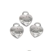 Stainless Steel Heart Pendants, original color Approx 2mm 
