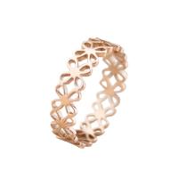Titanium Steel Finger Ring, rose gold color plated & for woman & hollow, 4mm 