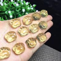 Gelbquarz Perlen Anhänger, Klaue, poliert, DIY & für Frau, gelb, 15mm, verkauft von PC