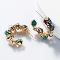 Zinc alliage strass Stud Earring, alliage de zinc, Placage, bijoux de mode & pour femme & avec strass, plus de couleurs à choisir Vendu par paire