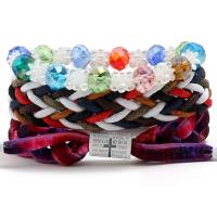 Waxed Cotton Cord Bracelet Set, with Crystal, Adjustable & three pieces & for woman, 220mm 