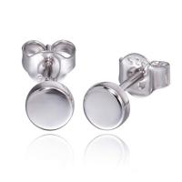 Sterling Silver Stud Earring, 925 Sterling Silver, plated, fashion jewelry & for woman & smooth 