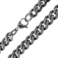 Stainless Steel Chain Necklace, fashion jewelry & Unisex & curb chain, original color, 10.5mm Approx 24 Inch 