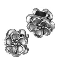 Perles en alliage de zinc de fleur, Plaqué de couleur d'argent, bijoux de mode Environ 4mm, Vendu par PC