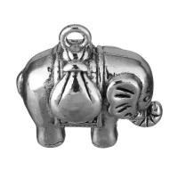 Подвески из цинкового сплава в форме животных, цинковый сплав, Слон, плакированный цветом под старое серебро, ювелирные изделия моды отверстие:Приблизительно 2mm, продается PC