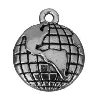 Zinc Alloy Enamel Pendants, Globe, antique silver color plated, fashion jewelry Approx 2mm 