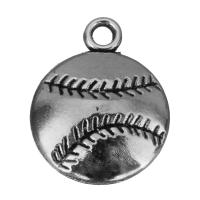 Zinc Alloy Enamel Pendants, Baseball, antique silver color plated, fashion jewelry Approx 2mm 