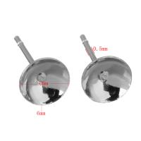 Латунный гвоздик для сережки, Латунь, плакирован серебром, DIY 6mm,0.5mm, продается Пара