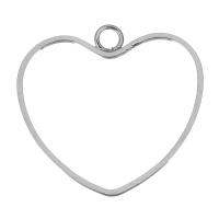 Zinc Alloy Heart Pendants, silver color plated, fashion jewelry Approx 2.5mm 