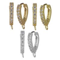 Brass Lever Back Earring Component, high quality plated & micro pave cubic zirconia Approx 1.5mm 