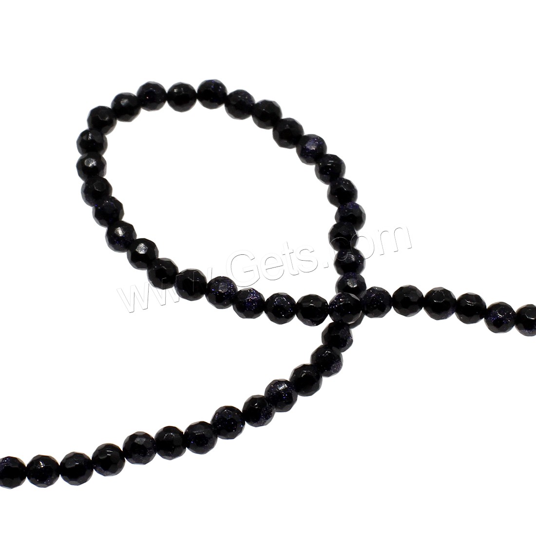 Blue Goldstone Beads, Round, different size for choice & faceted, black, Hole:Approx 0.5mm, Sold By Strand