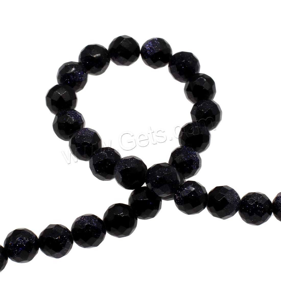 Blue Goldstone Beads, Round, different size for choice & faceted, black, Hole:Approx 1mm, Sold By Strand