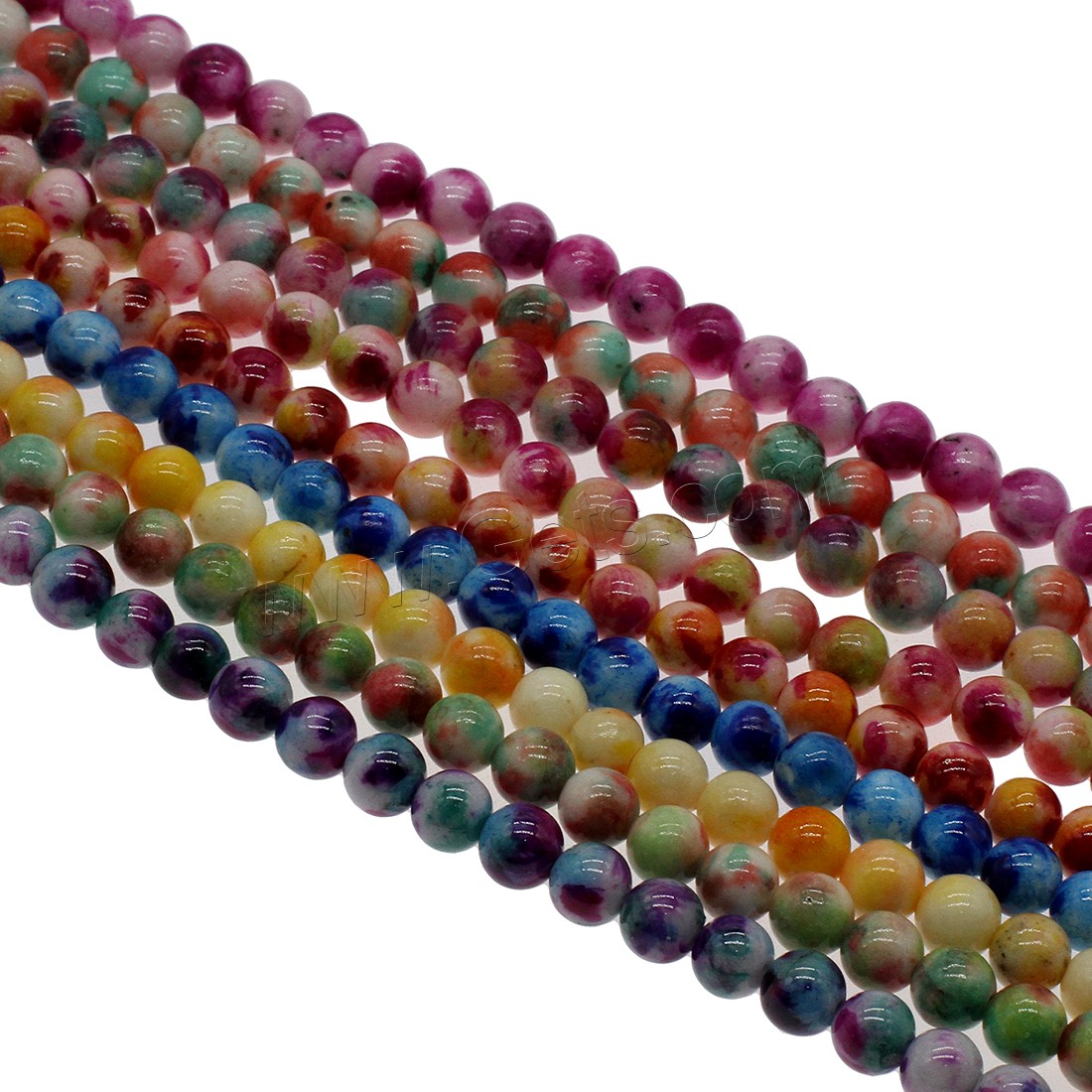 Jade Rainbow Beads, Round, different size for choice, more colors for choice, Hole:Approx 1mm, Sold By Strand
