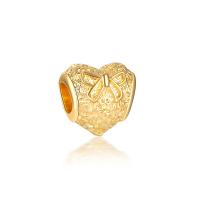 Zinc Alloy European Beads, Heart, gold color plated, 10-15mm Approx 4-4.5mm 