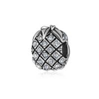 Rhinestone Zinc Alloy European Beads, Pineapple, antique silver color plated, with rhinestone, 10-15mm Approx 4-4.5mm 
