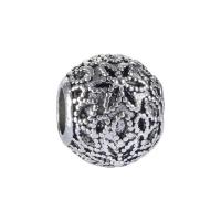Zinc Alloy European Beads, Round, antique silver color plated, 10-15mm Approx 4-4.5mm 