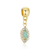Zinc Alloy European Pendants, with Crystal, gold color plated, with rhinestone 10-30mm Approx 4-4.5mm 