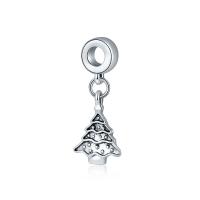 Zinc Alloy European Pendants, Tree, silver color plated, 10-30mm Approx 4-4.5mm 
