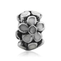 Enamel Zinc Alloy European Beads, antique silver color plated, 10-15mm Approx 4-4.5mm 