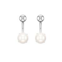 Stainless Steel Belly Ring, with ABS Plastic Pearl & Resin & for woman 