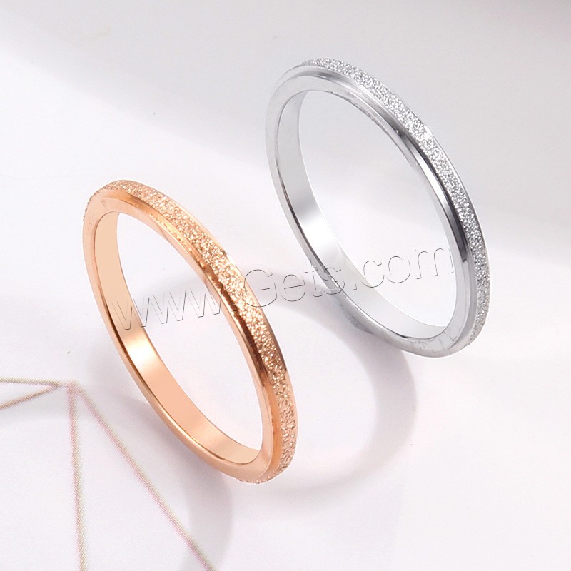 Titanium Steel Finger Ring, plated, Unisex & different size for choice & frosted, more colors for choice, 2mm, Sold By PC