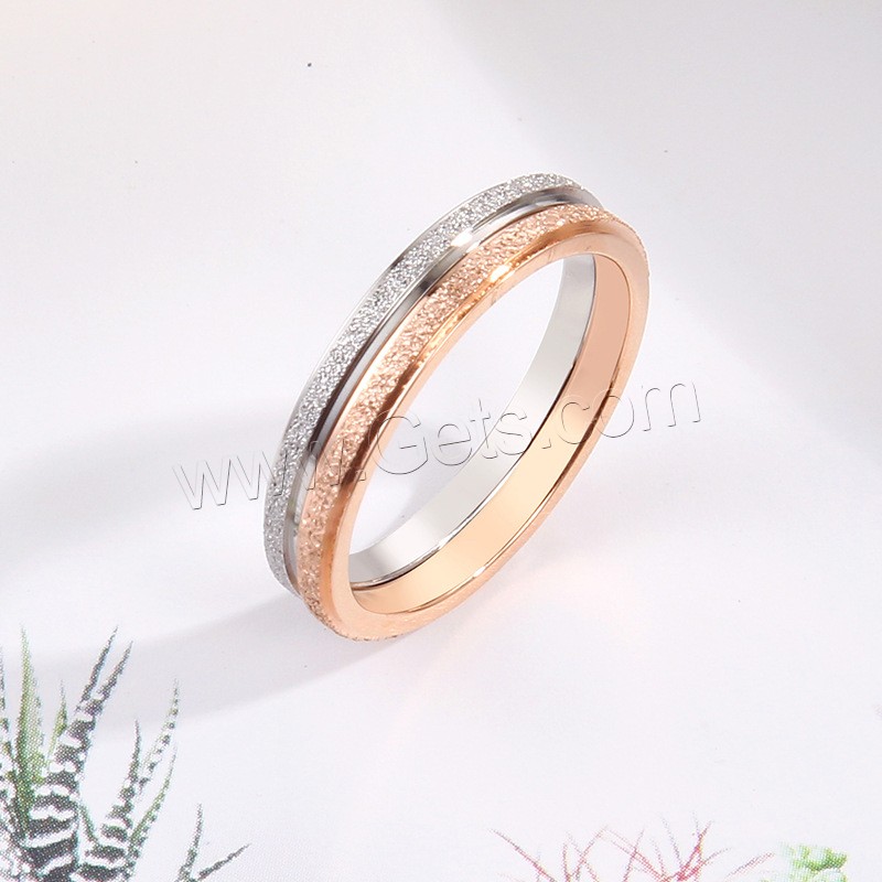 Titanium Steel Finger Ring, plated, Unisex & different size for choice & frosted, more colors for choice, 2mm, Sold By PC