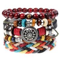 PU Leather Bracelet, with Alloy & Linen, fashion jewelry & for man, 18cm Approx 7.08 Inch 