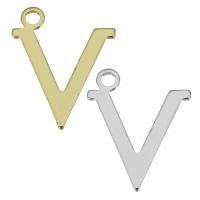 Letter Brass Pendants, Letter V, high quality plated Approx 2.5mm 