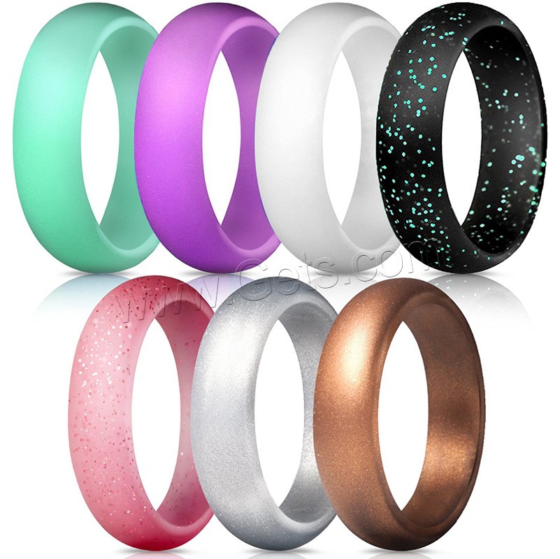 Silicone Finger Ring, 7 pieces & Unisex & different size for choice & different styles for choice, 5.7mm,2mm, Sold By Set
