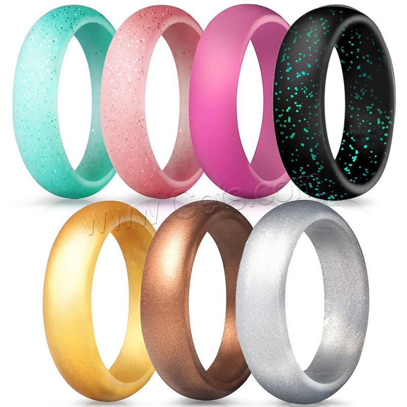 Silikon Fingerring, 7 Stück & unisex & verschiedene Größen vorhanden & verschiedene Stile für Wahl, 5.7mm,2mm, verkauft von setzen
