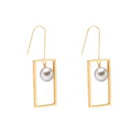 Plastic Pearl Zinc Alloy Earring, with ABS Plastic Pearl, brass earring hook, gold color plated, fashion jewelry & for woman, 167*19mm 