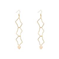 Plastic Pearl Zinc Alloy Earring, with ABS Plastic Pearl, brass earring hook, gold color plated, fashion jewelry & for woman, 95*12mm 