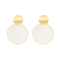 Zinc Alloy Drop Earring, stainless steel post pin, gold color plated, for woman & hollow, 53*33mm 