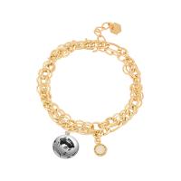 Enamel Zinc Alloy Bracelets, with Resin, with 5.5cm extender chain, plated, 2 pieces & double link chain & figaro chain & for woman Approx 7.5 Inch, Approx 8.5 Inch 