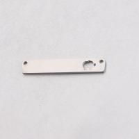 Stainless Steel Charm Connector, polished, 1/1 loop & hollow Approx 1.4mm 