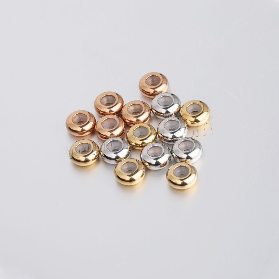 Stainless Steel Positioning Bead, Round, polished, different size for choice, more colors for choice, Hole:Approx 1mm, 50PCs/Bag, Sold By Bag