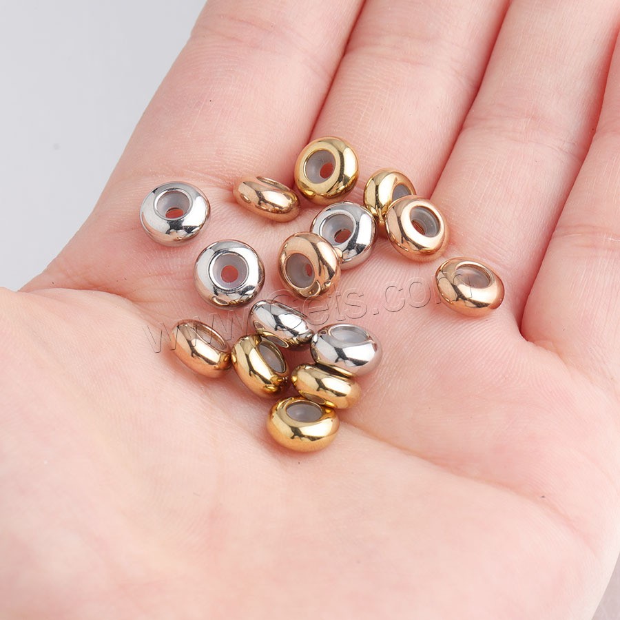Stainless Steel Positioning Bead, Round, polished, different size for choice, more colors for choice, Hole:Approx 1mm, 50PCs/Bag, Sold By Bag