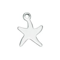 Stainless Steel Pendants, Starfish, polished, original color Approx 1mm 