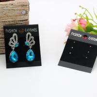 Earring Display Card, PVC Plastic, with Flocking Fabric, Rectangle, durable 