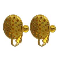 Brass Clip On Earring Finding, gold color plated 