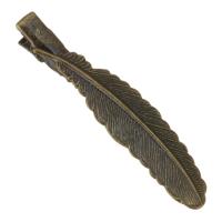 Alligator Hair Clip, Brass, Feather, antique bronze color plated, fashion jewelry & for woman 