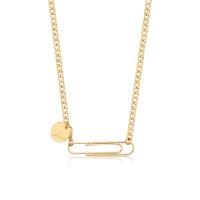 Brass Jewelry Necklace, with 650mm extender chain, gold color plated, curb chain & for woman Inch 
