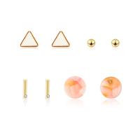 Zinc Alloy Rhinestone Stud Earring, with Resin, stainless steel post pin, gold color plated, 4 pieces & for woman & faceted & with rhinestone 