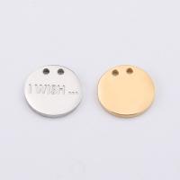 Stainless Steel Pendants, Flat Round, polished 13mm Approx 1.3mm 